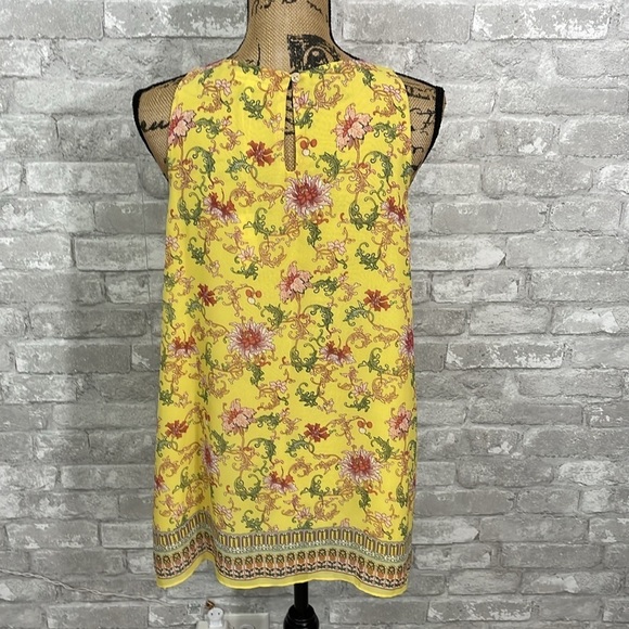 Max Studio Yellow Floral Sleeveless Blouse - Picture 3 of 6